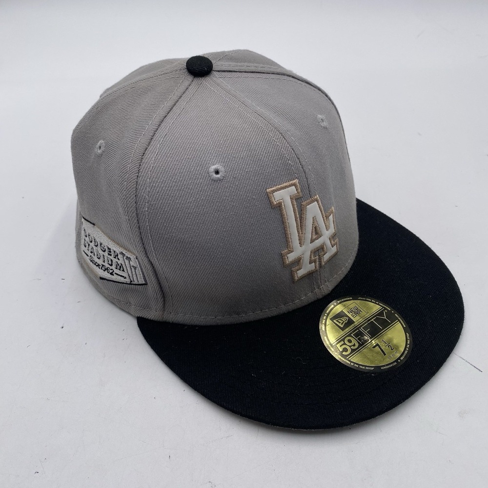 Los Angeles Dodgers Hat New Era 59fifty Dodger Stadium 7 1/2 Gray Black